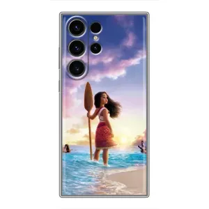 Чехол с мультфильмом Моана Samsung Galaxy S22 Ultra (Моана с веслом)