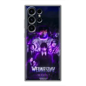 Чехол с дизайном Венздей 2 на Samsung Galaxy S22 Ultra (Фиолетовая магия Уэнздей)