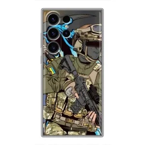 Чехлы с картинкой ЗСУ для Samsung Galaxy S22 Ultra (AlphaPrint) (Воїн ЗСУ)