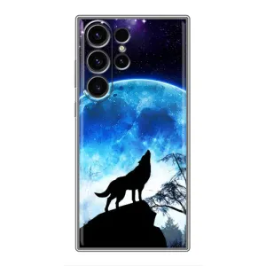 Захисні чохли для Самсунг Галаксі S22 Ультра (AlphaPrint) (ХІТ продаж) ВОВК (Вовк на місяць)