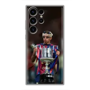 Чохол з футболістом Ламін Ямаль Samsung Galaxy S22 Ultra (Ямаль з кубком)