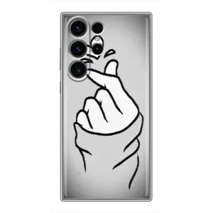 Чохол з принтом для Samsung Galaxy S22 Ultra (AlphaPrint - Знак сердечка) (Значок Love)