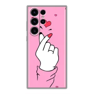 Чохол з принтом для Samsung Galaxy S22 Ultra (AlphaPrint - Знак сердечка) (Знак Love)