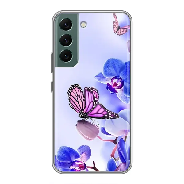 Чохол з принтом «Метелик на квітах» для Samsung Galaxy S22