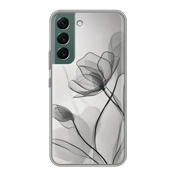 Чехол с принтом «Черные цветы» для Samsung Galaxy S22