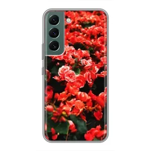 Чехлы с Цветами для Samsung Galaxy S22 (VPrint) (Цветы красные)