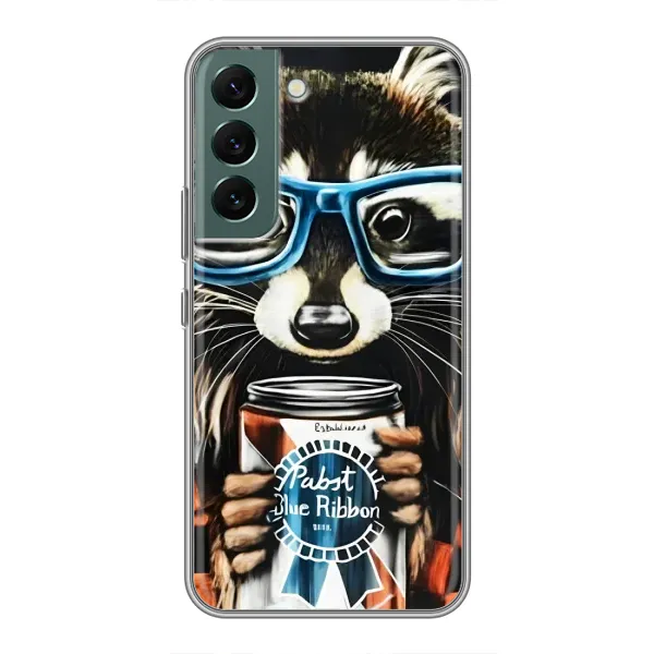 Чехол с принтом «Енот с банкой» для Samsung Galaxy S22 Чехол с принтом «Енот с банкой» для Samsung Galaxy S22