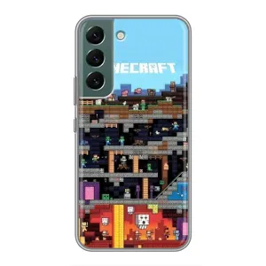 Чехол Майнкрафт на Samsung Galaxy S22 (AlphaPrint) Minecraft (фон Minecraft)