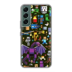 Чехол Майнкрафт на Samsung Galaxy S22 (AlphaPrint) Minecraft (Коллаж Майнкрафт)