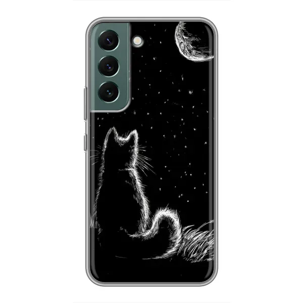 Чохол з принтом «Котик і місяць» для Samsung Galaxy S22