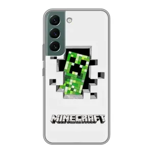 Чехол Майнкрафт на Samsung Galaxy S22 (AlphaPrint) Minecraft (крипер Майнкрафт)