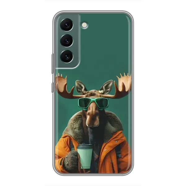 Чохол з принтом «Лось з кавою» для Samsung Galaxy S22 Чохол з принтом «Лось з кавою» для Samsung Galaxy S22