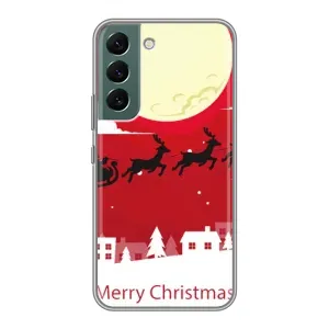 Різдвяні Чохли для Samsung Galaxy S22 (VPrint) (Санта з оленями)