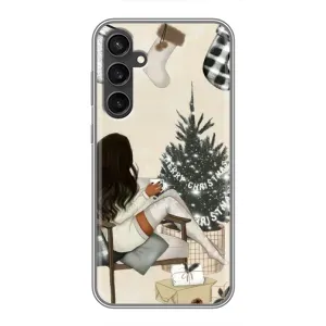 Різдвяні, Святкові Чохли для Samsung Galaxy S23 FE (Дівчина з ялинкою)