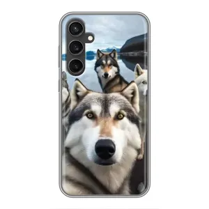 Чохол з Хаскі Samsung Galaxy S23 FE - (AlphaPrint) (Селфі Хаскі)