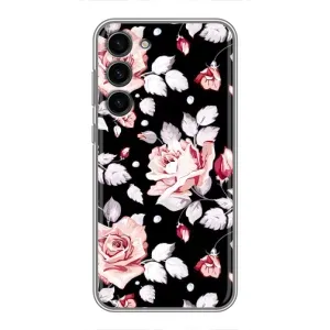 Чехлы с Цветами для Samsung Galaxy S23 Plus (VPrint) (Цветочки на черном)