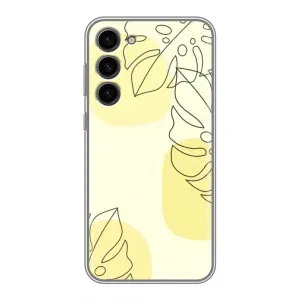 Силиконовый чехол с принтом в цветах на Samsung Galaxy S23 Plus (Желтая монстера арт)