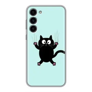 Чехол с принтом для Samsung Galaxy S23 Plus (AlphaPrint) Модные коты (Падающий кот)