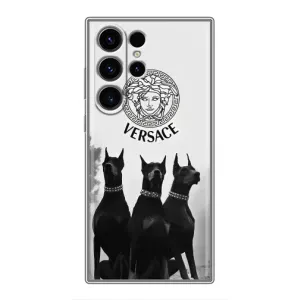 Чехлы VERSACE для Самсунг С23 Ультра (PREMIUMPrint) (Доберман Версаче)
