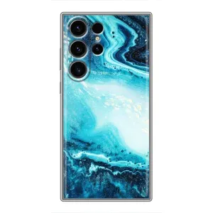 Мраморний чехол на Samsung Galaxy S23 Ultra (VPrint) (Блакитний мрамор)