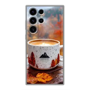 Чехол с уникальным дизайном «Осень с кофе» для Samsung Galaxy S23 Ultra (Кофе на природе)