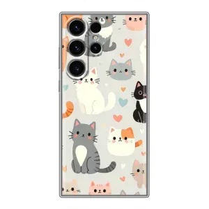Чехол с рисунком кот на Samsung Galaxy S23 Ultra (Коллаж котов)