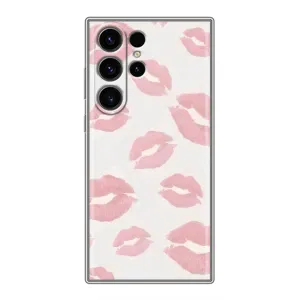 Чехол с розовым рисунком для Samsung Galaxy S23 Ultra (Розовые губы)