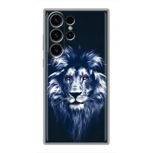 Чехол со Львом для Samsung Galaxy S23 Ultra (VPrint) (Синий Лев)