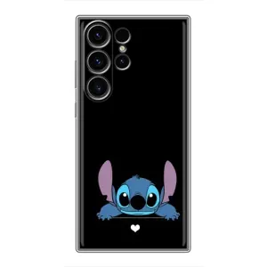Чехол с принтом Стич на Samsung Galaxy S23 Ultra (Стич на черном)