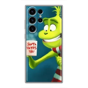 Рождественские Чехлы для Samsung Galaxy S23 Ultra (VPrint) (Зеленый Гринч)