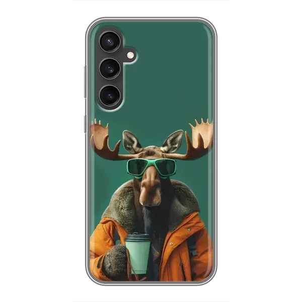 Чохол з принтом «Лось з кавою» для Samsung Galaxy S23 Чохол з принтом «Лось з кавою» для Samsung Galaxy S23