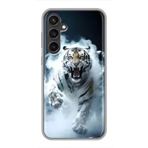 Чохол з картинкою 'Хижаки' для Samsung Galaxy S23 (Білий тигр у диму)