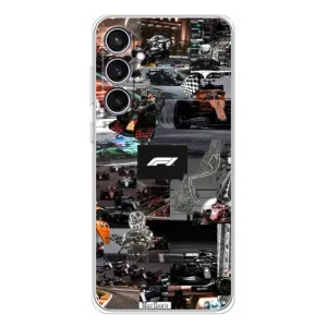 Чехол Формула1 на Samsung Galaxy S24 FE (Гоночный коллаж Ф1)