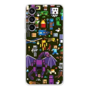 Чехол Майнкрафт на Samsung Galaxy S24 FE (AlphaPrint) Minecraft (Коллаж Майнкрафт)