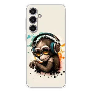 Чохол з Мавпами Samsung Galaxy S24 FE - (AlphaPrint) (Макака в навушниках)