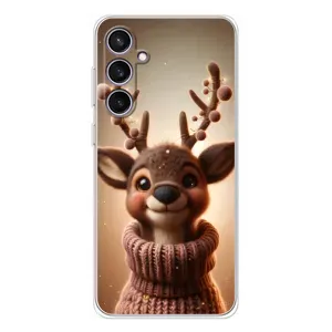 Яскравий чохол для Samsung Galaxy S24 FE з Зимові Оленята (Олень в светрі)
