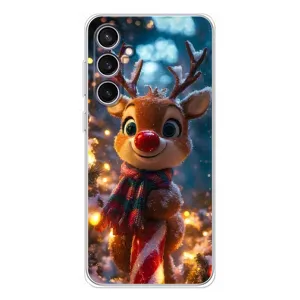 Яскравий чохол для Samsung Galaxy S24 FE з Зимові Оленята (Олень з шарфом)