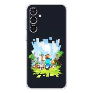 Чехол Майнкрафт на Samsung Galaxy S24 FE (AlphaPrint) Minecraft (персонажи Minecraft)