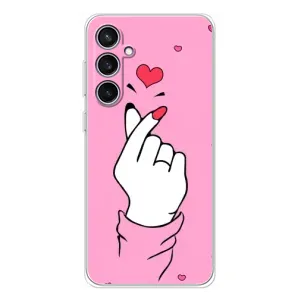 Чехол с принтом для Samsung Galaxy S24 FE (AlphaPrint - Знак сердечка) (Знак Love)