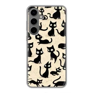 Чехол с рисунком кот на Samsung Galaxy S24 Plus (Черные коты)