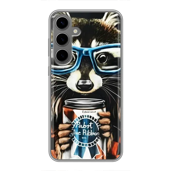 Чехол с принтом «Енот с банкой» для Samsung Galaxy S24 Plus