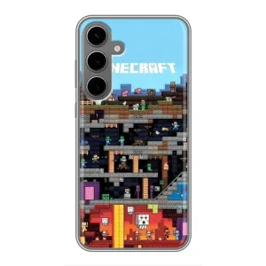 Чехол Майнкрафт на Samsung Galaxy S24 Plus (AlphaPrint) Minecraft (фон Minecraft)