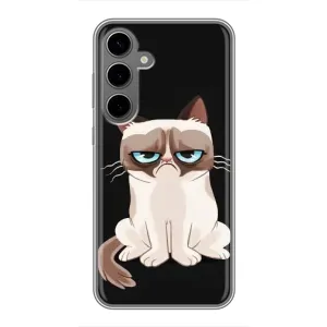 Чехол с принтом для Samsung Galaxy S24 Plus (AlphaPrint) Модные коты (Грустный кот)