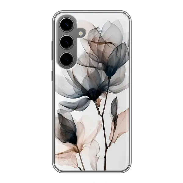 Чехол с принтом «Цветы на белом» для Samsung Galaxy S24 Plus
