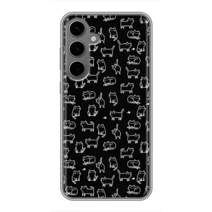 Чехол с принтом для Samsung Galaxy S24 Plus (AlphaPrint) Модные коты (Меленькие котики)