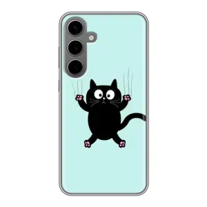 Чехол с принтом для Samsung Galaxy S24 Plus (AlphaPrint) Модные коты (Падающий кот)