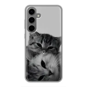 Чехол с рисунком кот на Samsung Galaxy S24 Plus (Пара котов)