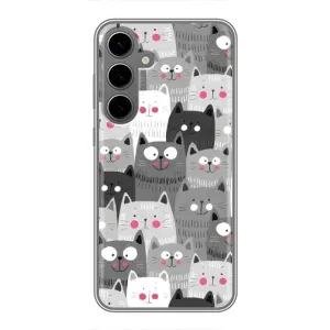 Чехлы с Котиками для Samsung Galaxy S24 Plus (VPrint) (Рисованные котики)