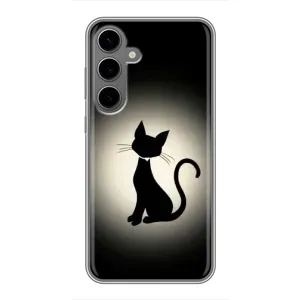 Чехол с принтом для Samsung Galaxy S24 Plus (AlphaPrint) Модные коты (Силуэт котика)