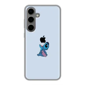 Чехол с принтом Стич на Samsung Galaxy S24 Plus (Stitch apple)